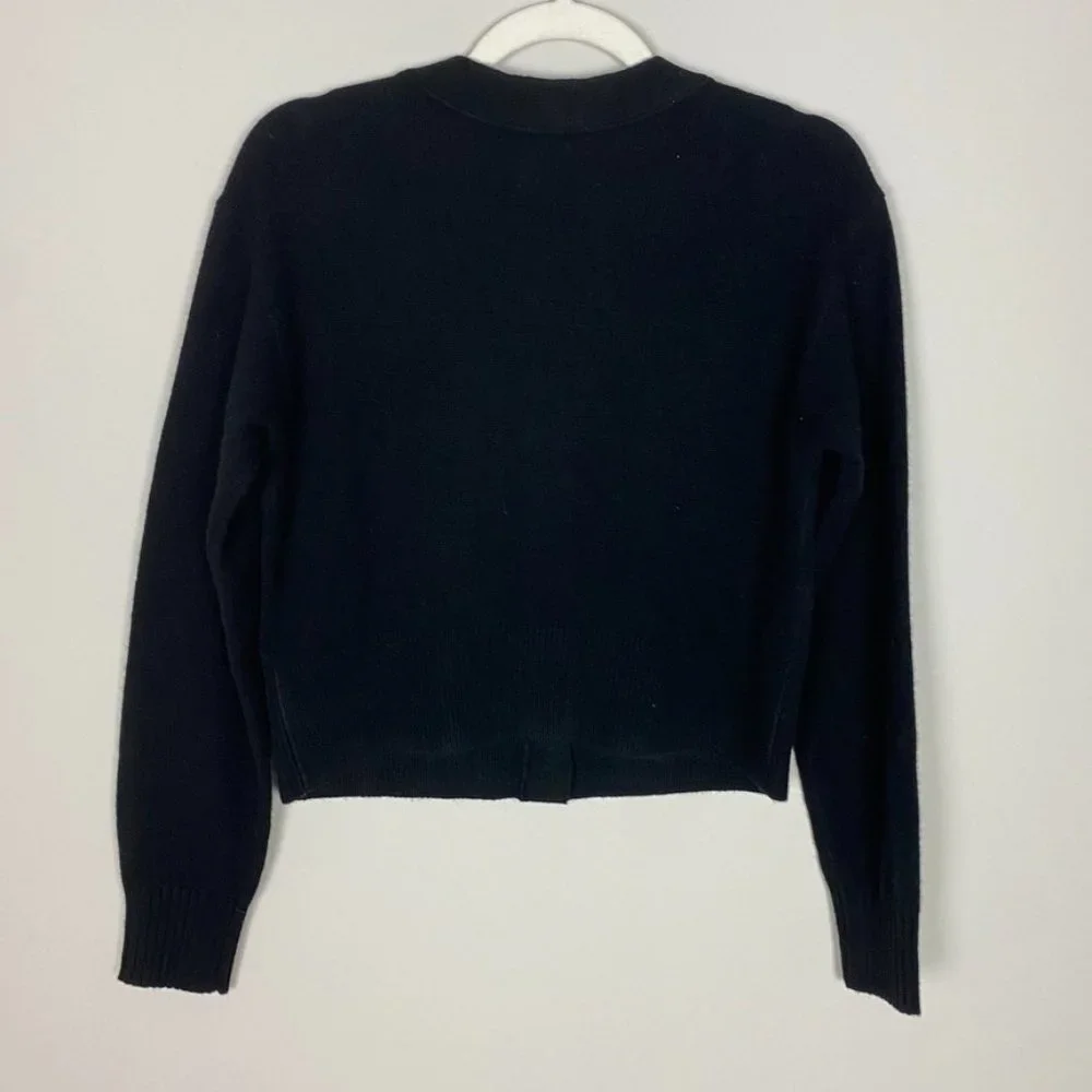 Everlane The Cropped Cardigan Sweater Black Womens XS